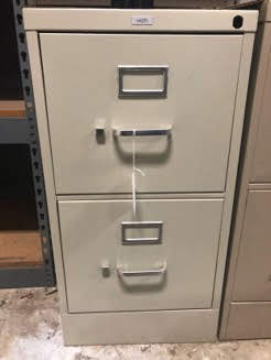 metal office cabinet with two drawers